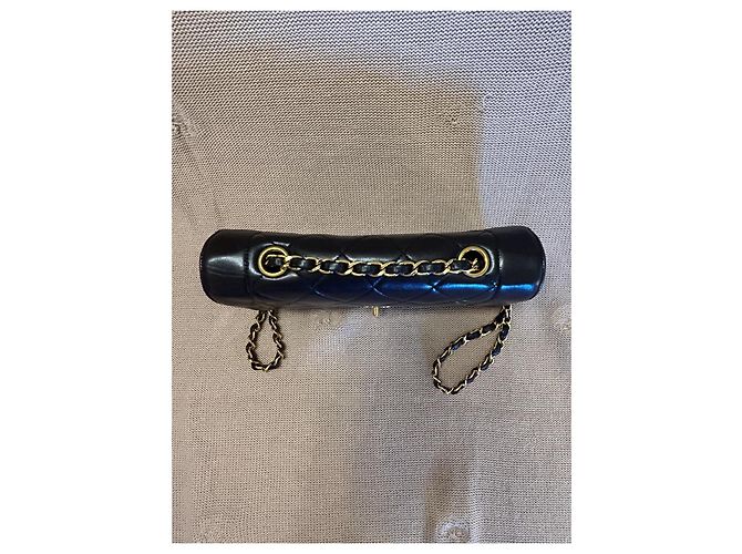 Borsa a mano Chanel Diana in pelle nera Nero - vista 4