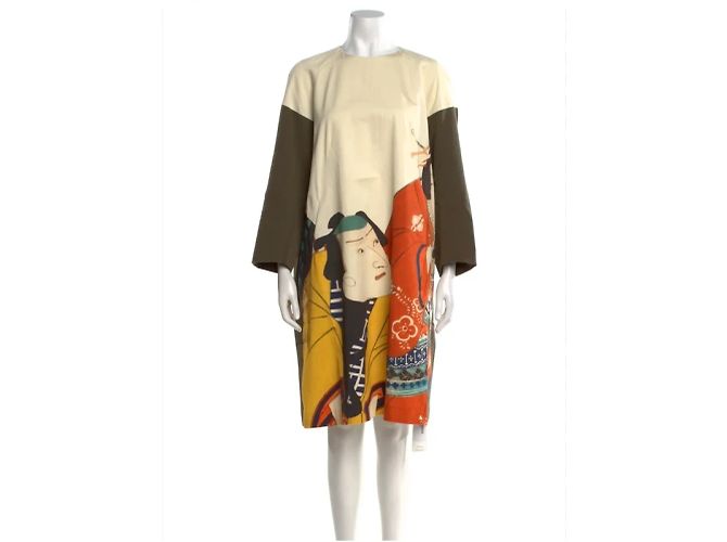 Vestido Dries Van Noten Estampado Japonés Lana y Algodón Multicolor - vista 2