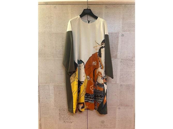 Vestido Dries Van Noten Estampado Japonés Lana y Algodón Multicolor - vista 8