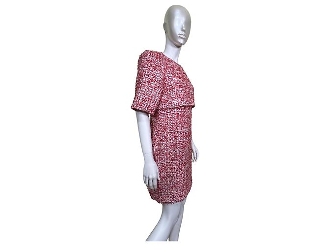 Sandro Tweed Minikleid rot Weiß - Ansicht 3