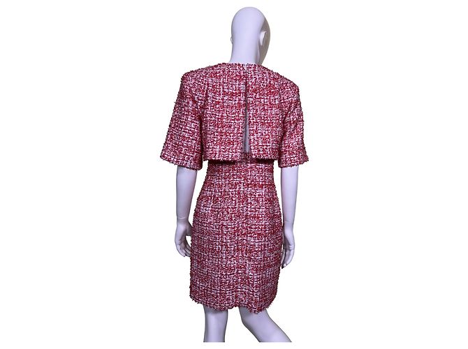 Sandro Tweed Minikleid rot Weiß - Ansicht 4