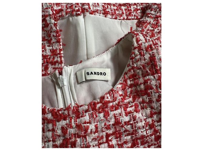 Sandro Tweed Minikleid rot Weiß - Ansicht 5