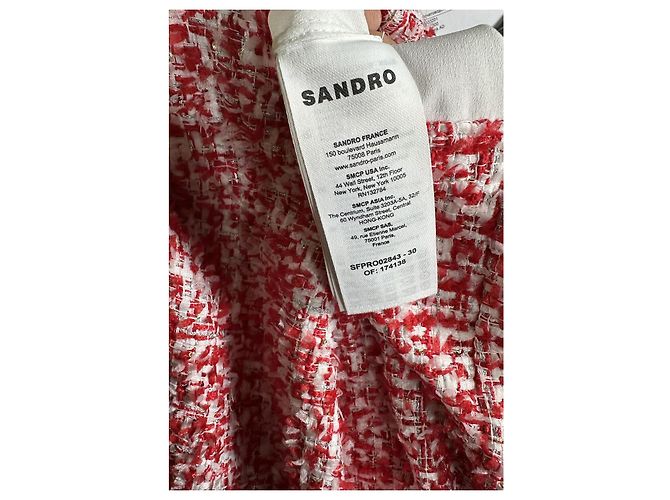 Sandro Tweed Minikleid rot Weiß - Ansicht 6