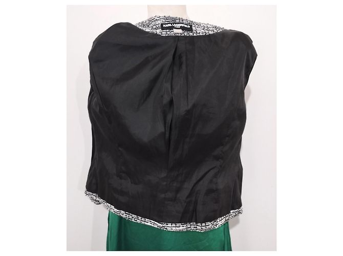Karl Lagerfeld Chic Tweed-Jacke TS Schwarz - Ansicht 4