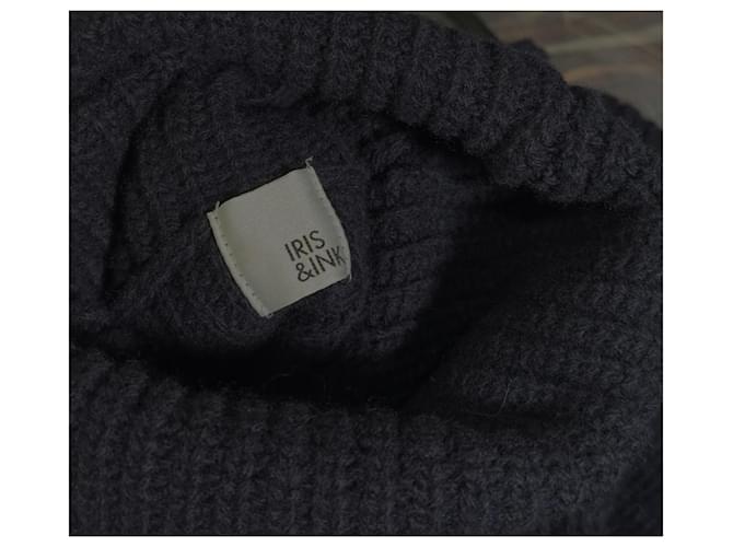 Iris & Ink Wollpullover Navyblau mit hohem Kragen Marineblau - Ansicht 5