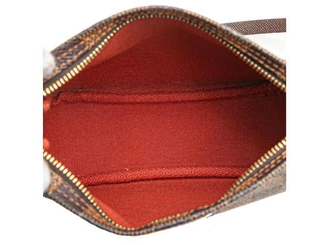 Trousse Pochette Damier Ebene Marrone Louis Vuitton - vista 4