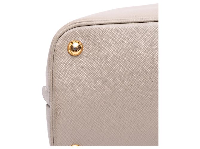 Prada Graue Mittelgroße Bicolor Saffiano Lux Promenade Handtasche Braun - Ansicht 10