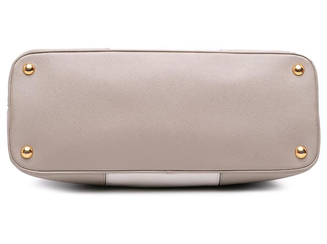 Prada Graue Mittelgroße Bicolor Saffiano Lux Promenade Handtasche Braun - Ansicht 3