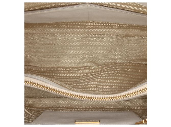 Prada Graue Mittelgroße Bicolor Saffiano Lux Promenade Handtasche Braun - Ansicht 4