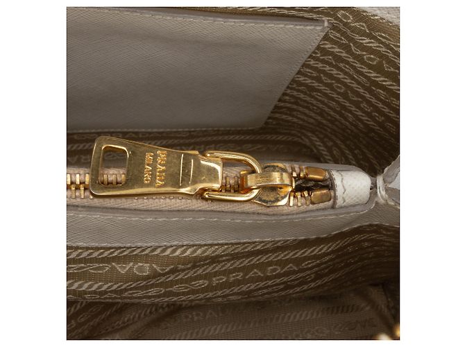 Prada Graue Mittelgroße Bicolor Saffiano Lux Promenade Handtasche Braun - Ansicht 7