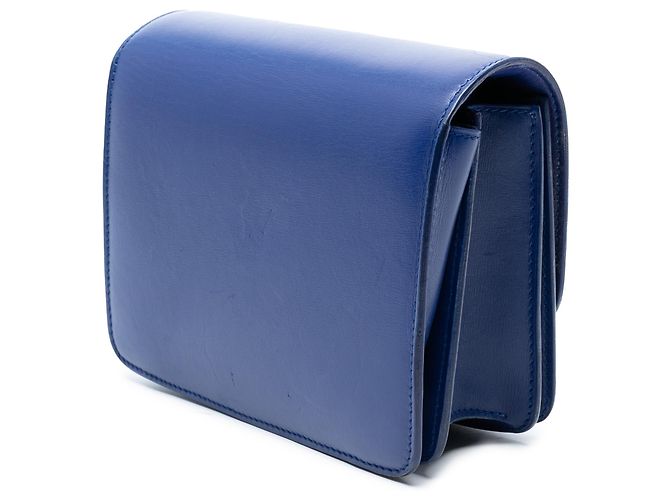 Classic Box Céline Celine Blu Piccola Scatola Classica in Pelle di Vitello - vista 2