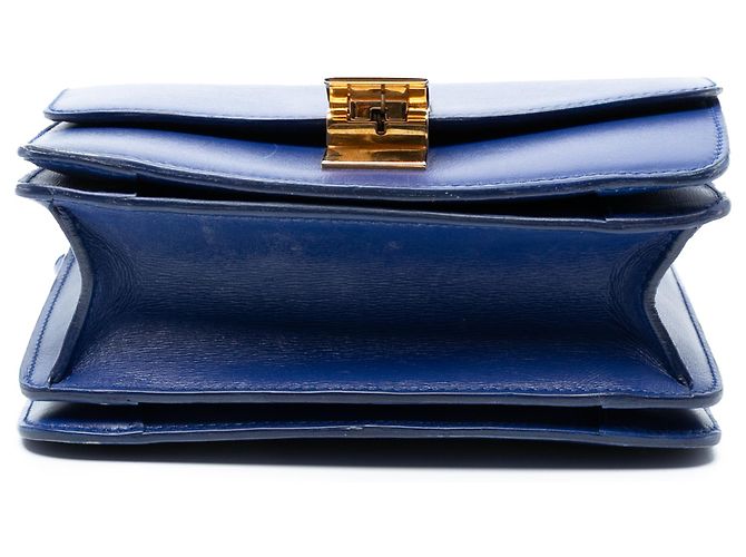 Classic Box Céline Celine Blu Piccola Scatola Classica in Pelle di Vitello - vista 3