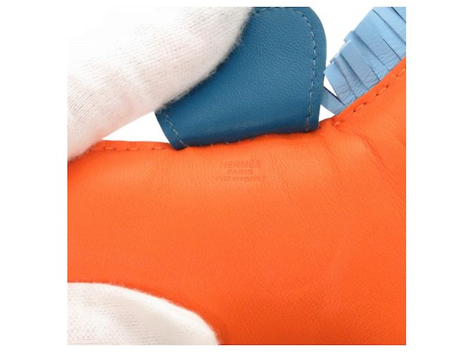 Hermès Rodeo MM Charm in Himmelblau Rot Orange - Ansicht 3