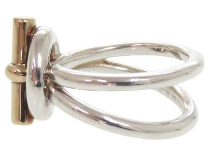 Hermès Croisette Doppelreihenring Silber Golden - Ansicht 4