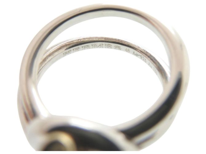 Hermès Croisette Doppelreihenring Silber Golden - Ansicht 5