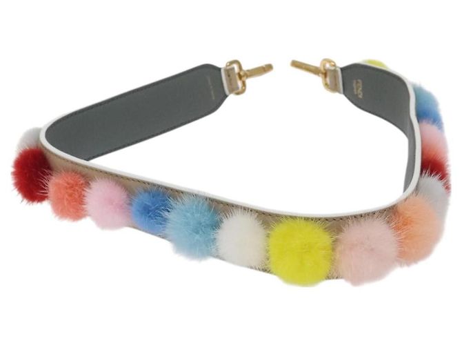 Fendi Pom Pom Alça Você Alça de Couro e Pêlo - vista 2