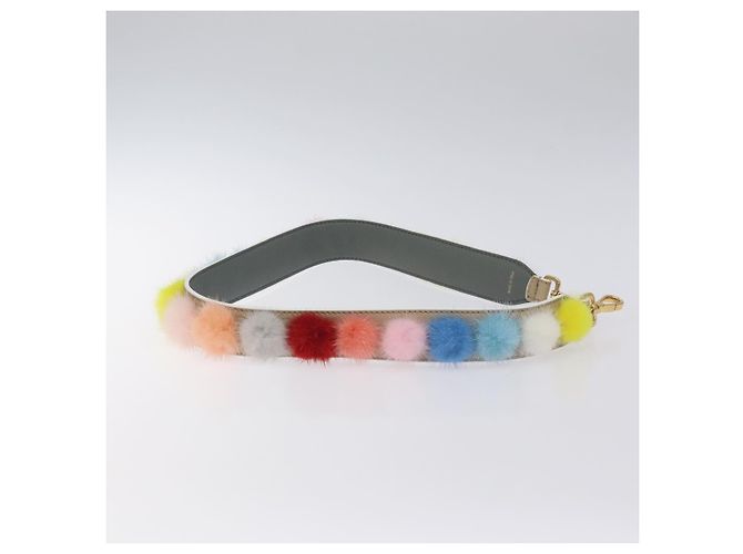 Fendi Pom Pom Alça Você Alça de Couro e Pêlo - vista 3