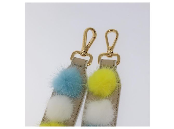 Fendi Pom Pom Alça Você Alça de Couro e Pêlo - vista 6