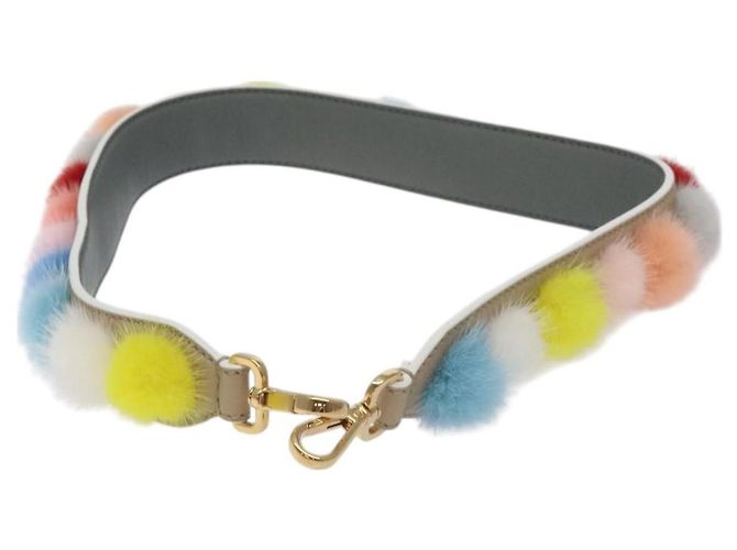 Fendi Pom Pom Alça Você Alça de Couro e Pêlo - vista 7