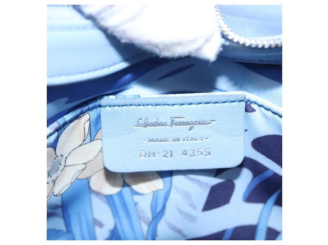 Salvatore Ferragamo Vala Leather Blu - vista 6