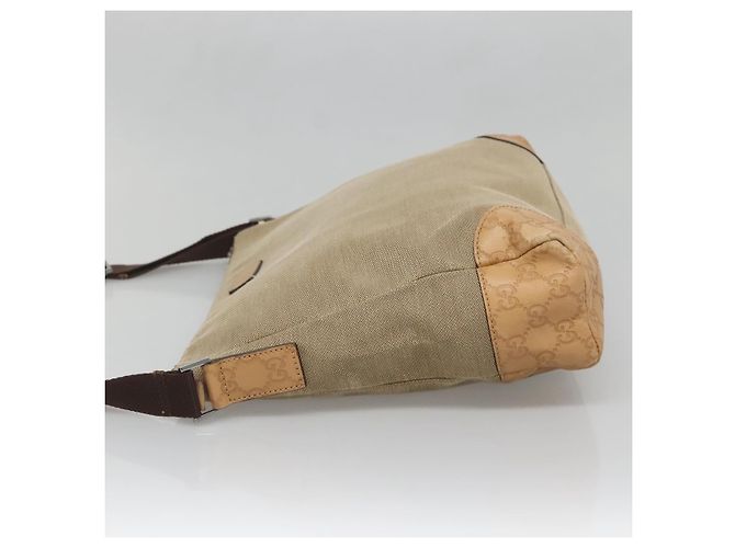 Borsa Messenger GG Canvas Media Originale Gucci Beige - vista 3