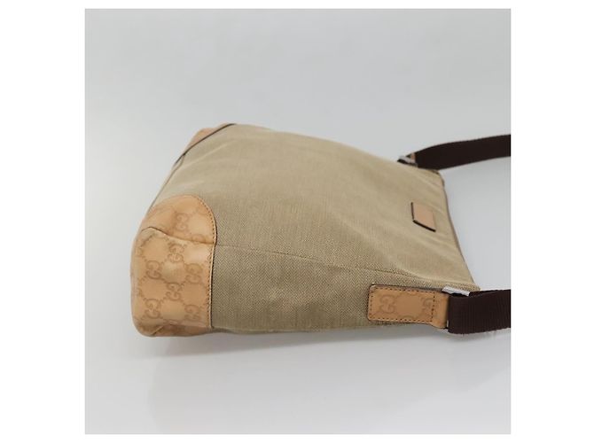 Borsa Messenger GG Canvas Media Originale Gucci Beige - vista 4