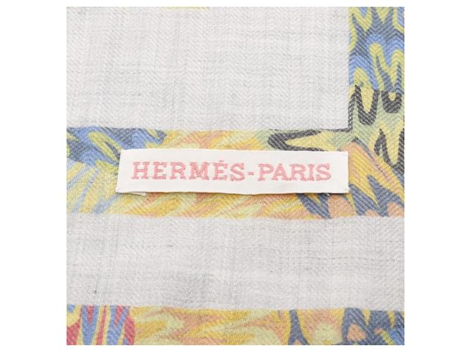 Sciarpa Hermès Carré 90 Marmo Ex-Libris Marrone Multicolore - vista 2