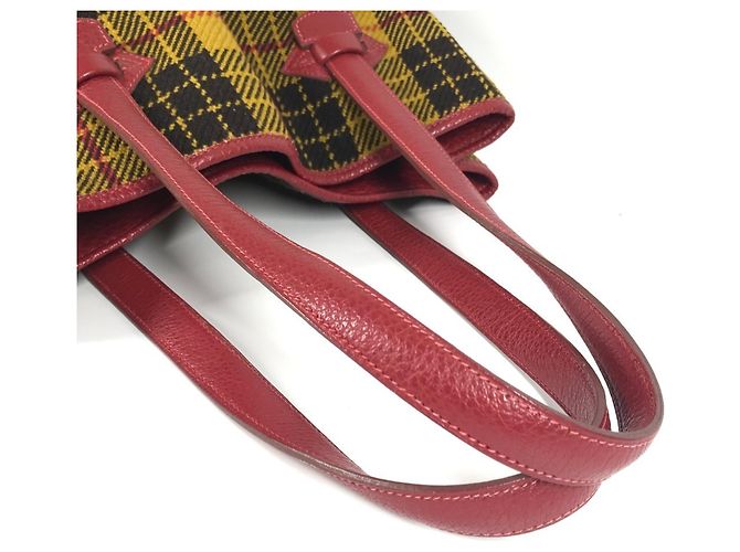 Hermès HERMES Gallop Check Tragetasche Rot Grün Gelb - Ansicht 10