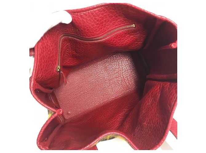 Hermès HERMES Gallop Check Tragetasche Rot Grün Gelb - Ansicht 11