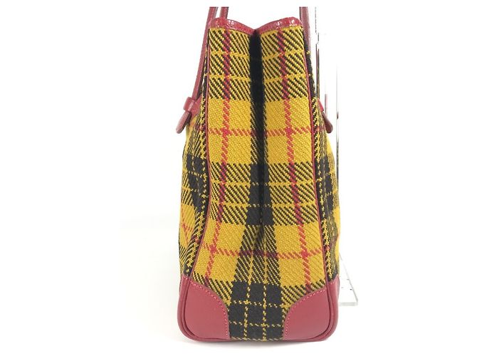 Hermès HERMES Gallop Check Tragetasche Rot Grün Gelb - Ansicht 3