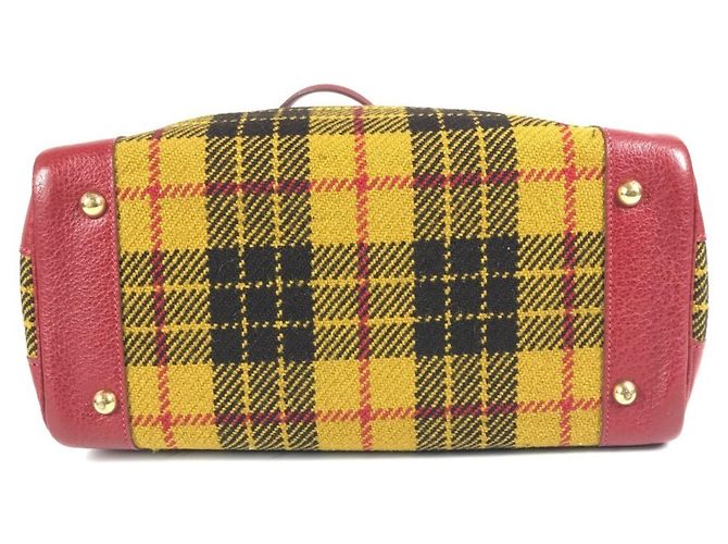 Hermès HERMES Gallop Check Tragetasche Rot Grün Gelb - Ansicht 5
