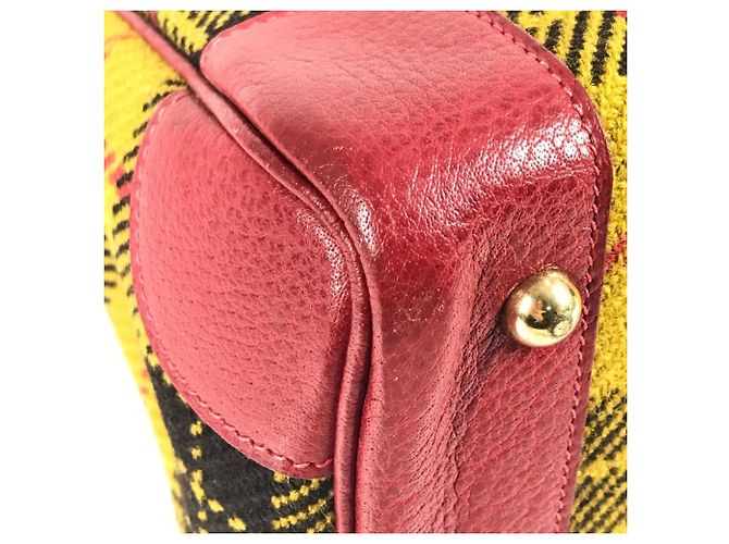 Hermès HERMES Gallop Check Tragetasche Rot Grün Gelb - Ansicht 8