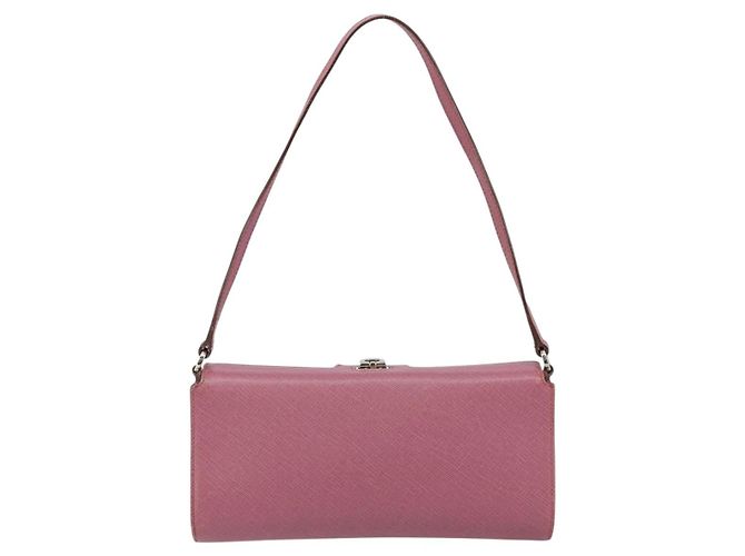 Pochette in pelle Gancini Salvatore Ferragamo Rosa - vista 2