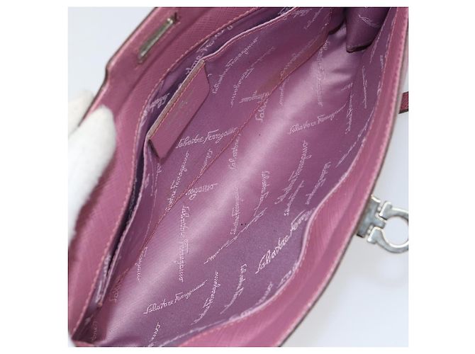 Pochette in pelle Gancini Salvatore Ferragamo Rosa - vista 5
