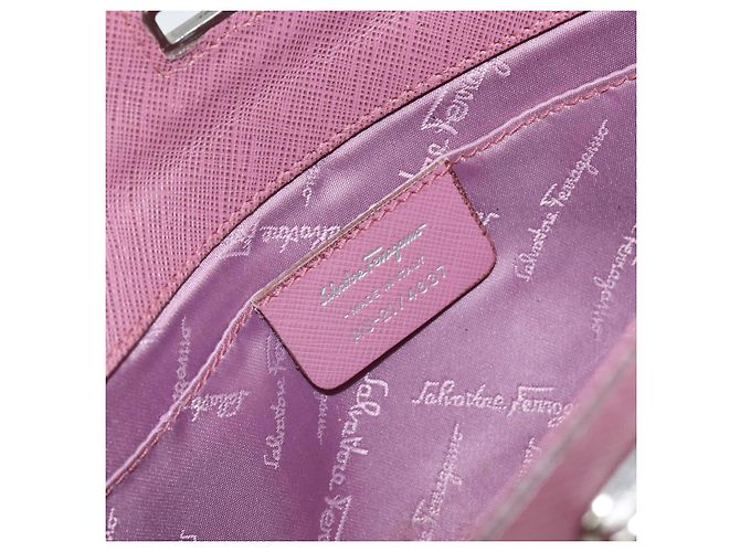 Pochette in pelle Gancini Salvatore Ferragamo Rosa - vista 6