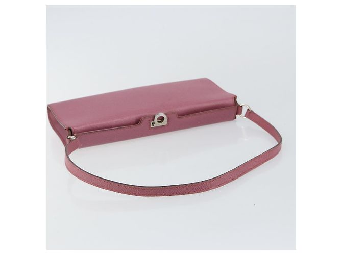 Pochette in pelle Gancini Salvatore Ferragamo Rosa - vista 7