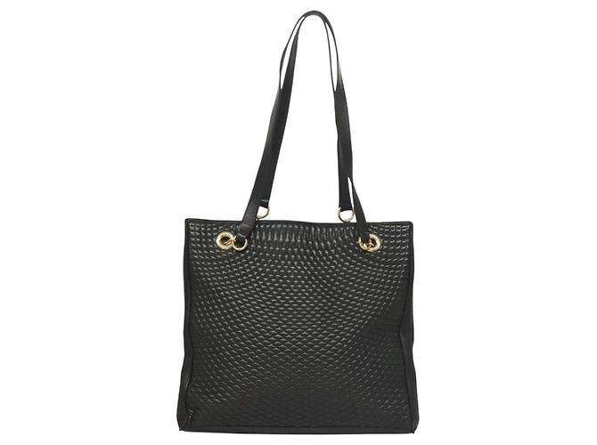 Borsa Tote Vintage in Pelle Bally Nero - vista 2
