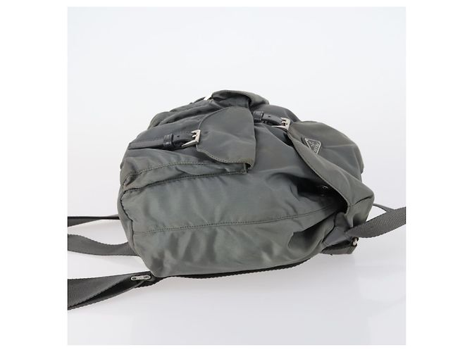 Prada Double Front Pocket Backpack Tessuto Small Brown - view 3