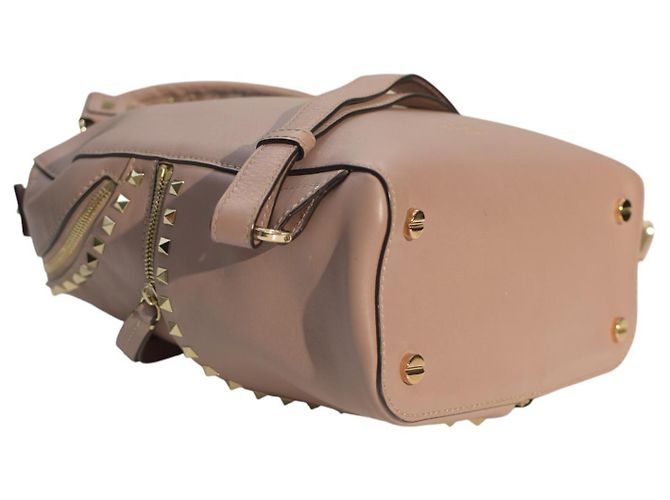 Valentino Garavani Rockstud Two Pocket Backpack in Blush Pink Leather Medium - view 10