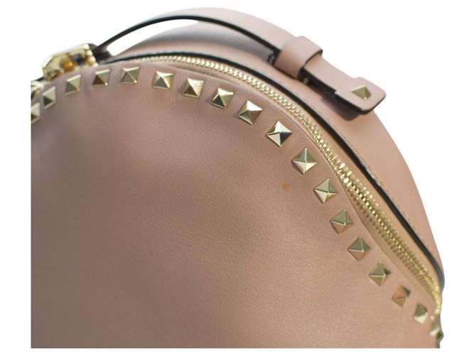 Valentino Garavani Rockstud Two Pocket Backpack in Blush Pink Leather Medium - view 12