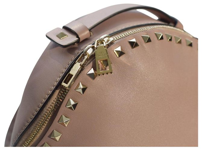 Valentino Garavani Rockstud Two Pocket Backpack in Blush Pink Leather Medium - view 13