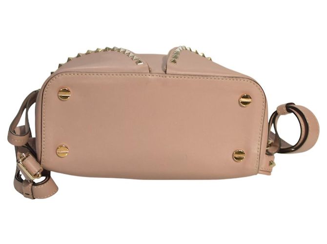 Valentino Garavani Rockstud Two Pocket Backpack in Blush Pink Leather Medium - view 6