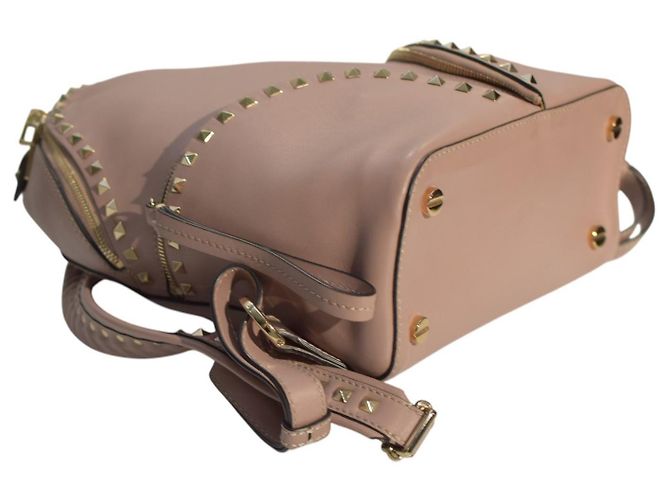 Valentino Garavani Rockstud Two Pocket Backpack in Blush Pink Leather Medium - view 7
