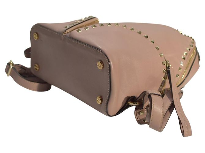 Valentino Garavani Rockstud Two Pocket Backpack in Blush Pink Leather Medium - view 8