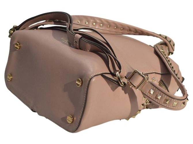 Valentino Garavani Rockstud Two Pocket Backpack in Blush Pink Leather Medium - view 9