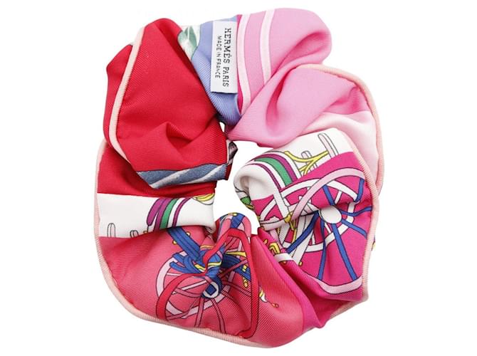 Silk In Scrunchie in seta Claudia di Hermès Rosa Multicolore - vista 2