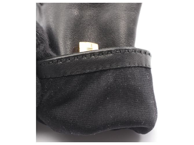 Hermès Kelly Handschuhe - Kurze schwarze Lederhandschuhe für Damen - Ansicht 4