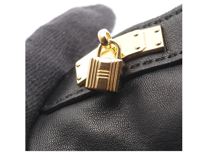 Hermès Kelly Handschuhe - Kurze schwarze Lederhandschuhe für Damen - Ansicht 6