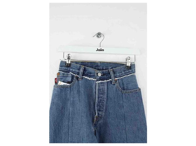 Vêtements Jeans dritti in cotone blu - vista 2