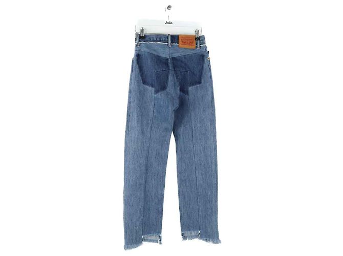 Vêtements Jeans dritti in cotone blu - vista 3